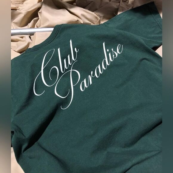 NWT Club Paradise Unisex Blue Resort Tee Raw Hems Classic Graphic Tee Shirt - XL - Picture 13 of 13